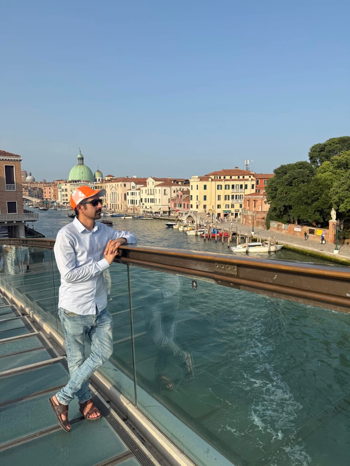 Me at Venice Grand Canal — reflecting on my Italian research journey